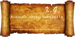 Kutnyánszky Gabriella névjegykártya